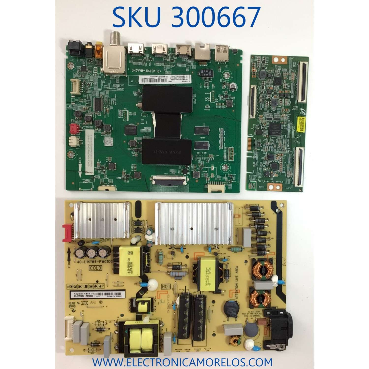 KIT DE TARJETAS PARA TV TCL / MAIN 08-SS65CUN-OC412AA / 40-MST10F-MAA2HG / FUENTE DE PODER 08-L171WD2-PW200AA / 40-L141W4-PWC1CG / T-CON LJ94-41735B / 18Y_RAHU11P2TA4V0.0 / PANEL LVU650NDEL / MODELO 65S423